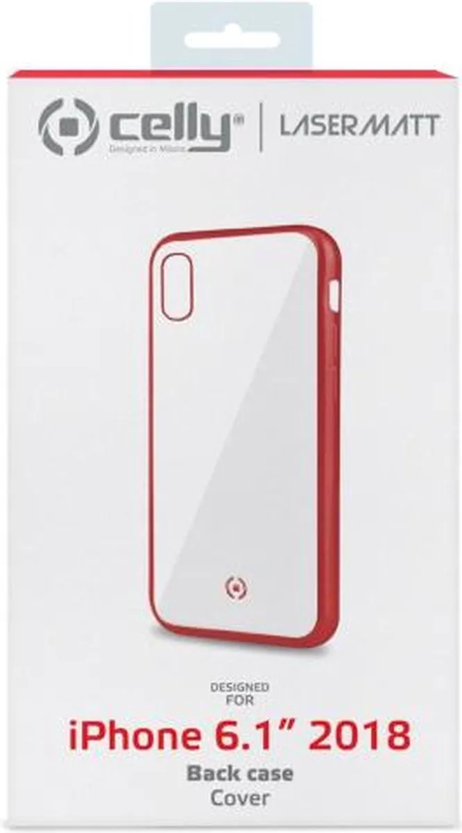 Celly Laser Matt iPhone XR Hoes - LASERMATT998RD - Transparant/Rood