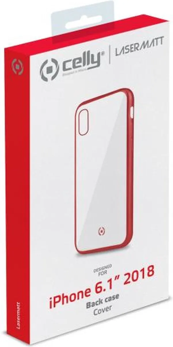 Celly Laser Matt iPhone XR Hoes - LASERMATT998RD - Transparant/Rood