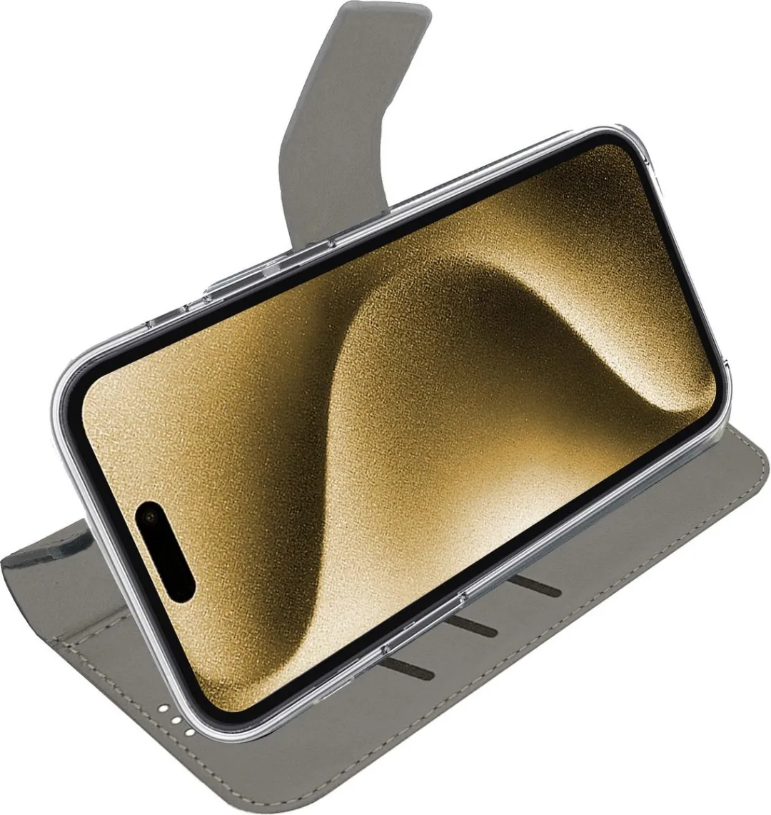 Celly Wally Bookcase Hoesje iPhone 16 Plus - 3 Pasjes - Zwart