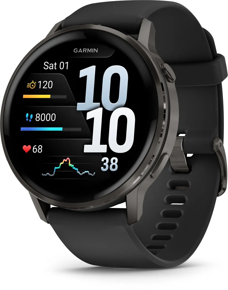 Garmin Venu 4 - Multisport smartwach - 45 mm - AMOLED - Slate Grijs/Zwart