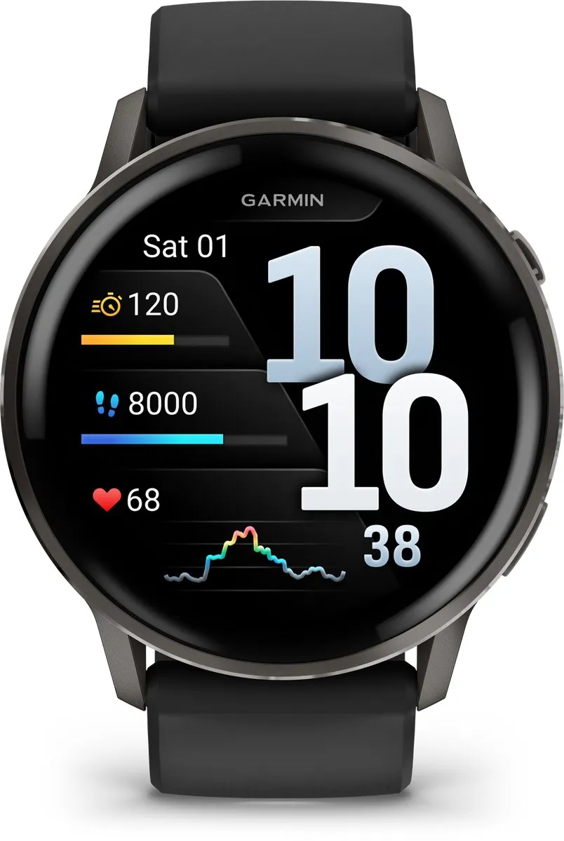 Garmin Venu 4 - Multisport smartwach - 45 mm - AMOLED - Slate Grijs/Zwart
