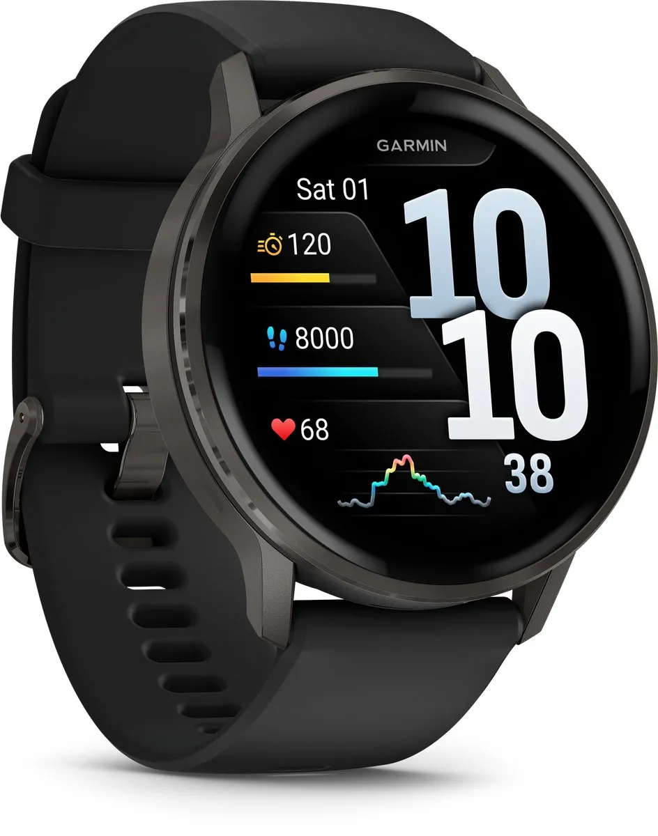 Garmin Venu 4 - Multisport smartwach - 45 mm - AMOLED - Slate Grijs/Zwart