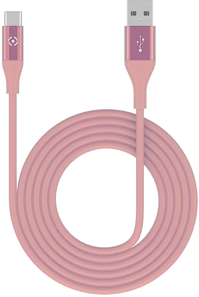 Celly Feeling Oplaadkabel 15W USB-A naar USB-C 1.0m - Roze