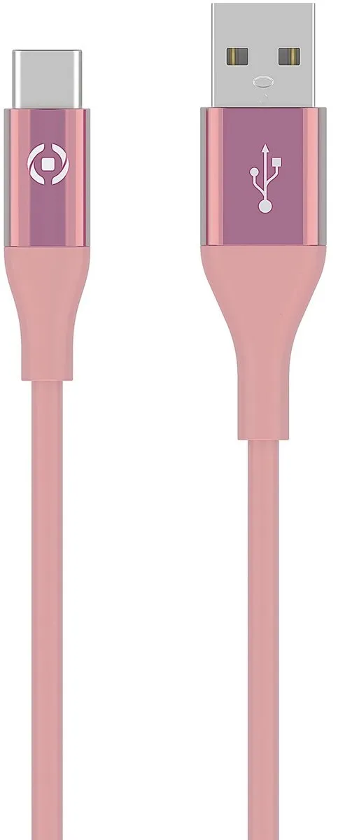 Celly Feeling Oplaadkabel 15W USB-A naar USB-C 1.0m - Roze