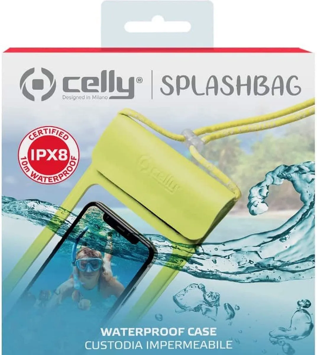 Celly Splashbag Beschermhoes XL - Geel - 8021735748304 - afbeelding 6 van 6