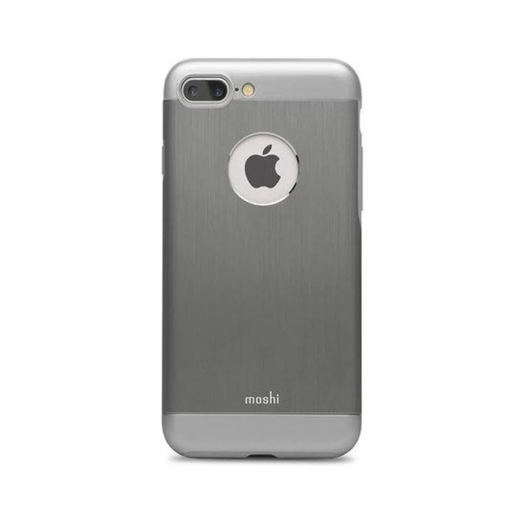 Moshi iGlaze Armour iPhone 7 Plus/8 Plus Hoesje - Aluminium Grijs