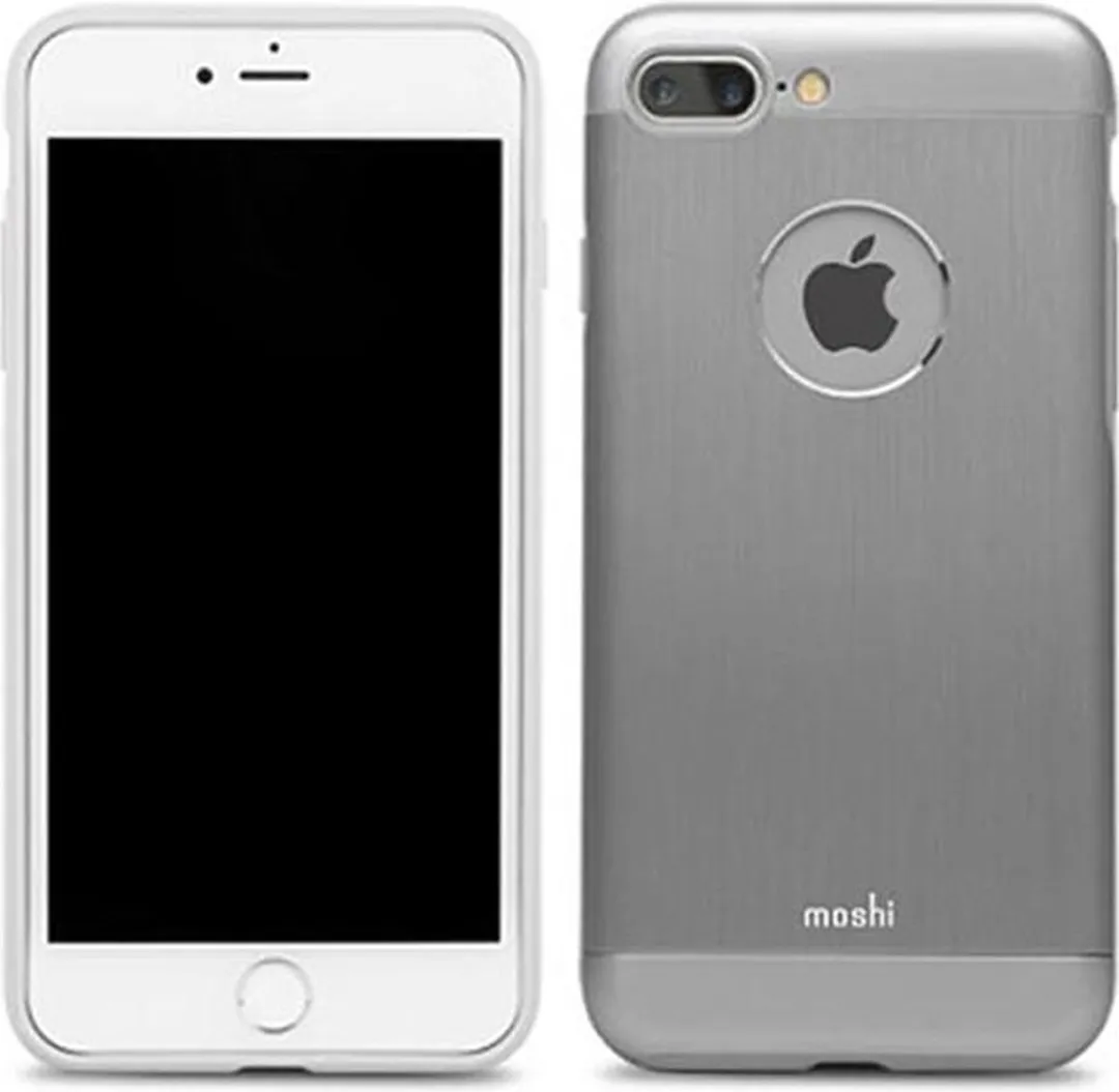 Moshi iGlaze Armour iPhone 7 Plus/8 Plus Hoesje - Aluminium Grijs
