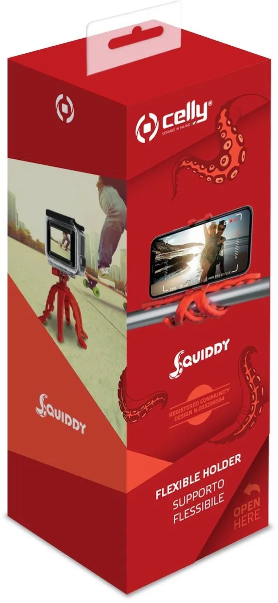 Celly Rode Squiddy Flexible Smartphonehouder - Universeel