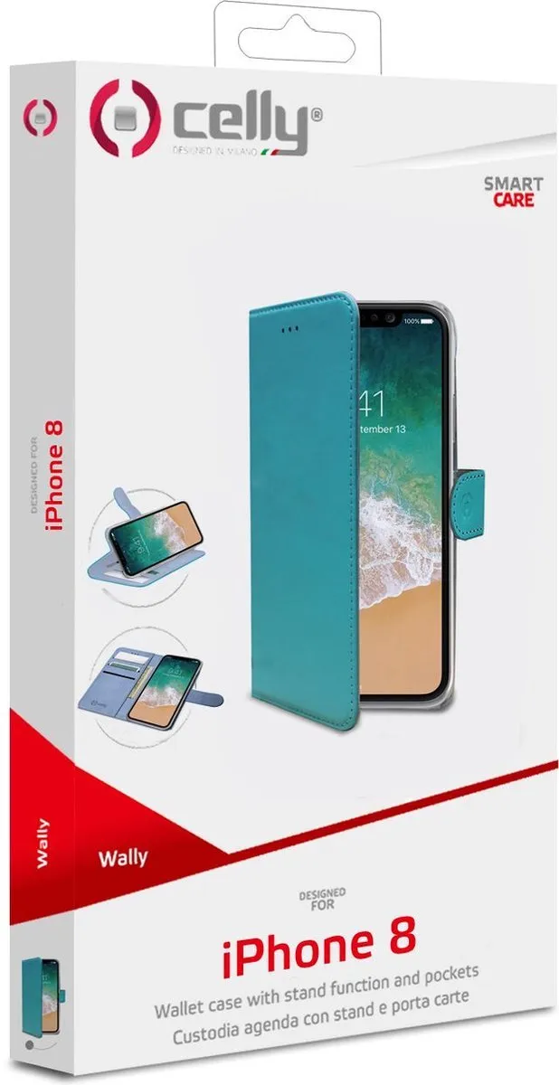 Celly Boekmodel iPhone XS/X - 3 Pasjes - Blauw - afbeelding 6 van 6