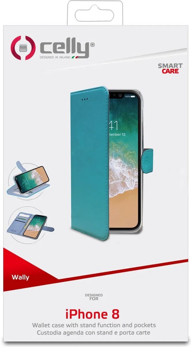 Celly Boekmodel iPhone XS/X - 3 Pasjes - Blauw