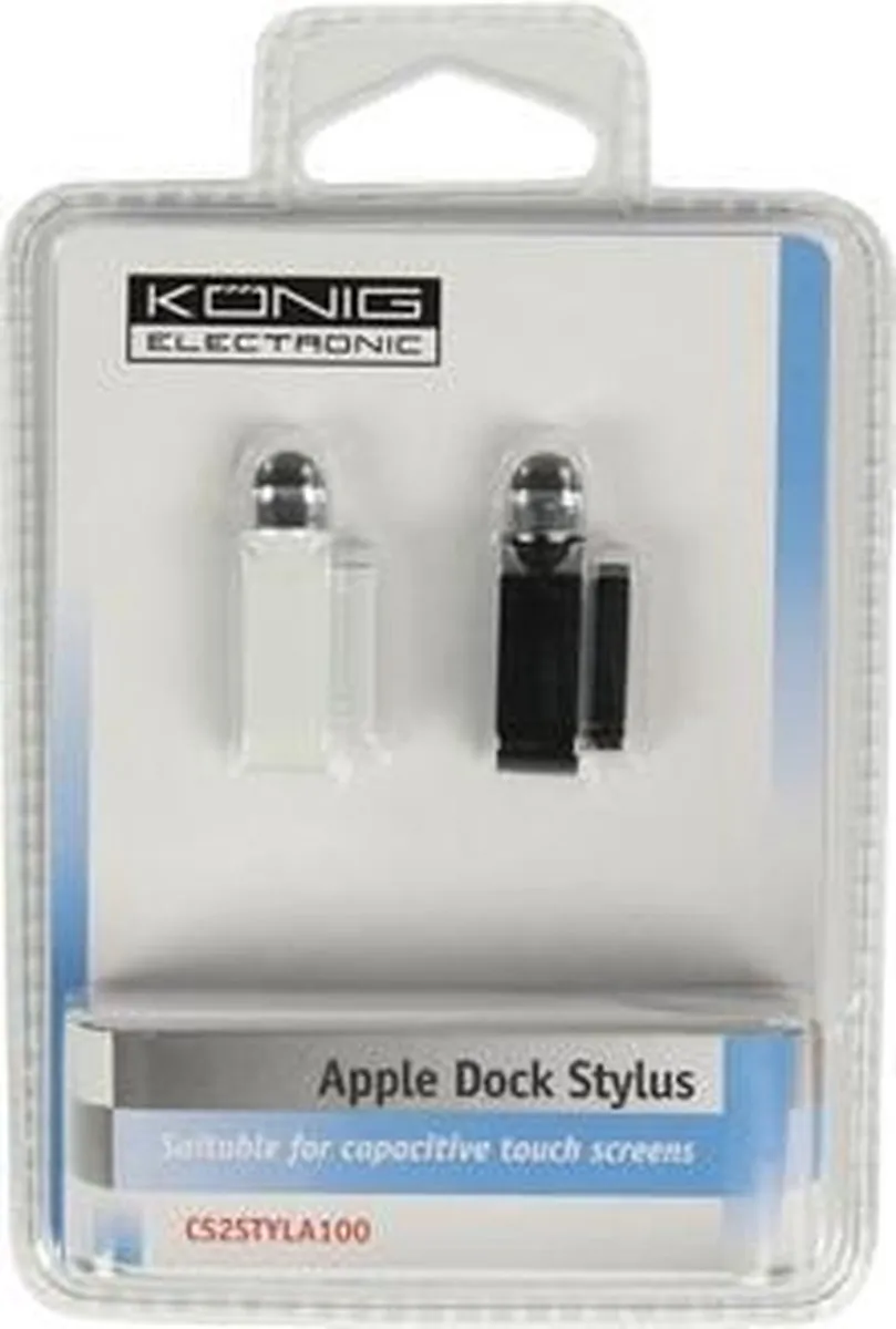 Konig CS2STYLA100 Nano Styluspennen Set - 2 Stuks - Zwart/Wit