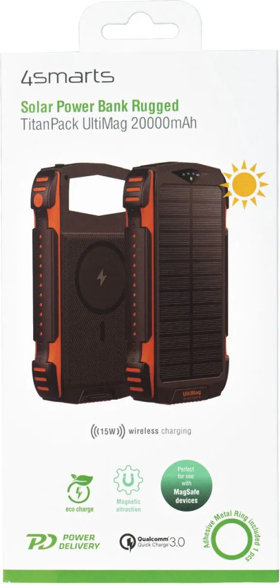 4Smarts Titanpack Powerbank 20.000mAh - 2x USB - 15W - Zwart