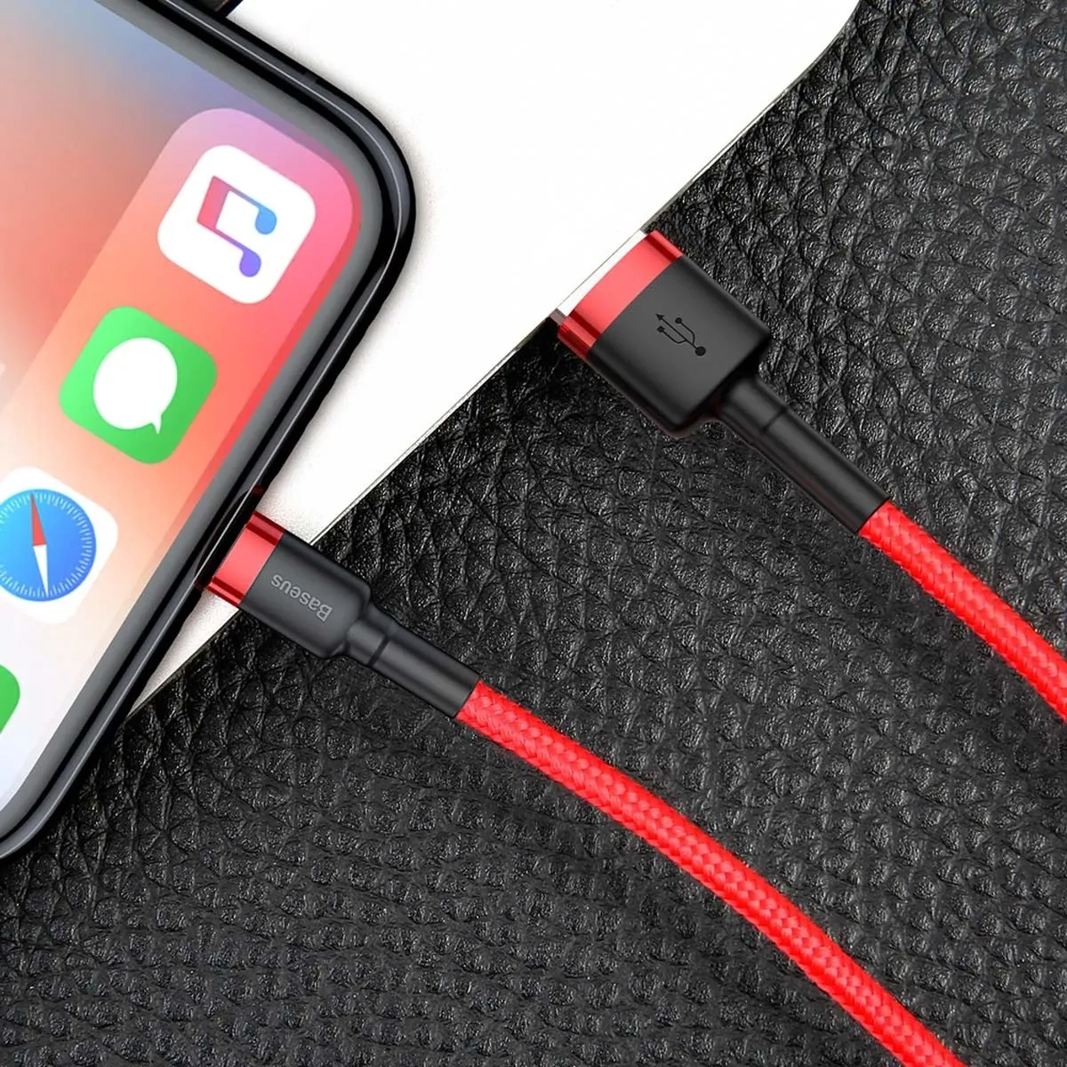 Baseus Cafule CALKLF-C09 USB/Lightning Kabel - 2M Rood