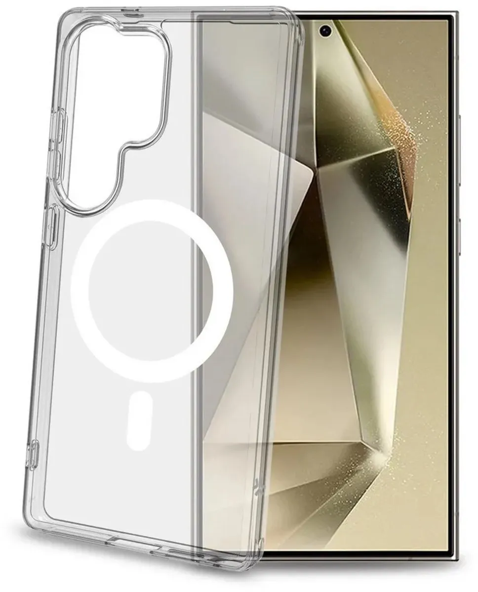 Celly Gelskin Magnetic Samsung Galaxy S25 Ultra Telefoonhoesje - Transparant