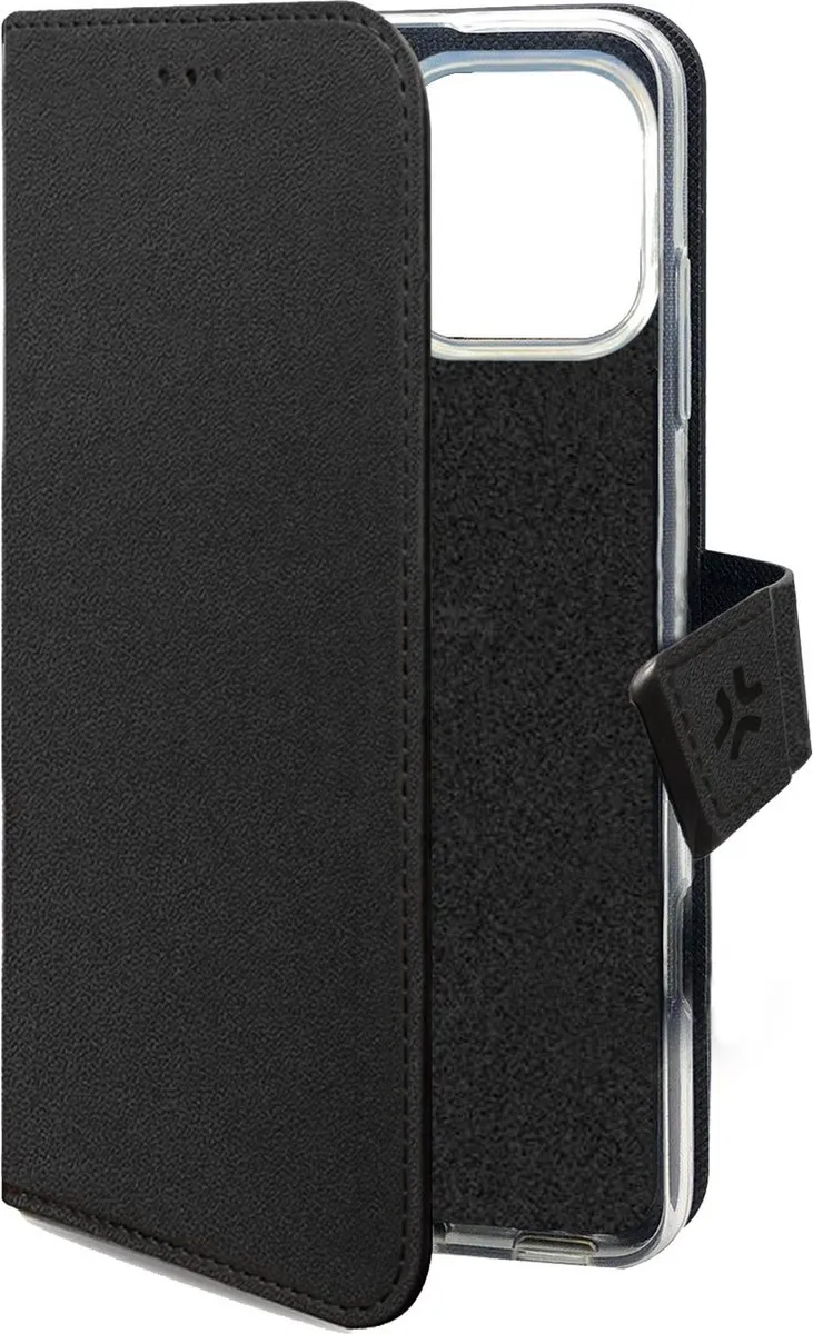 Celly Wally Bookcase Hoesje iPhone 16 Pro - 3 Pasjes - Zwart