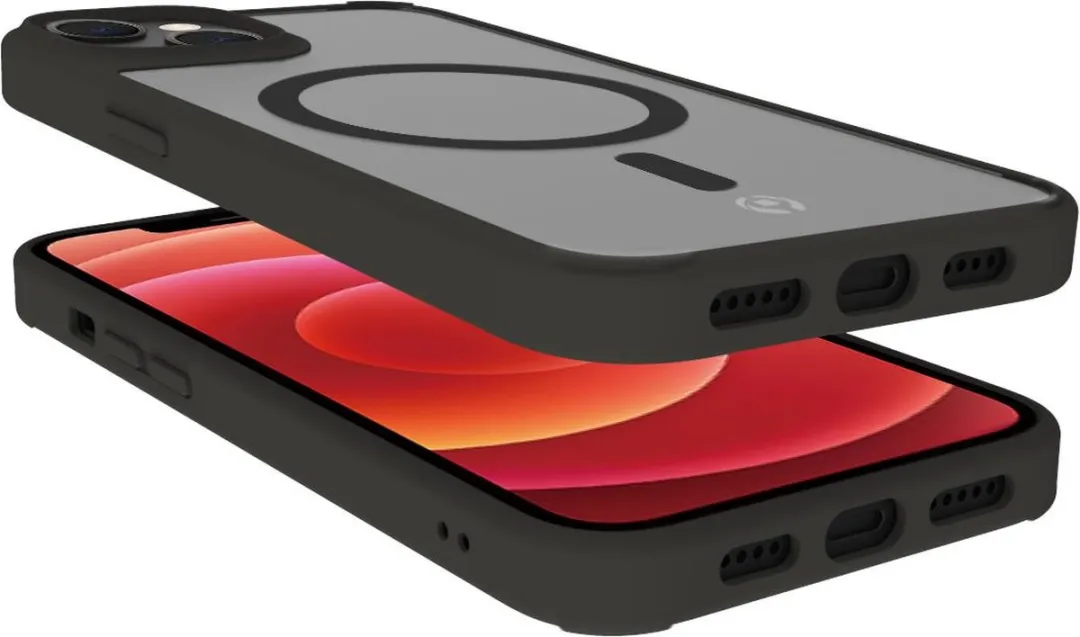 Celly MagMatt Siliconen Hoesje iPhone 14 Plus - Transparant/Zwart