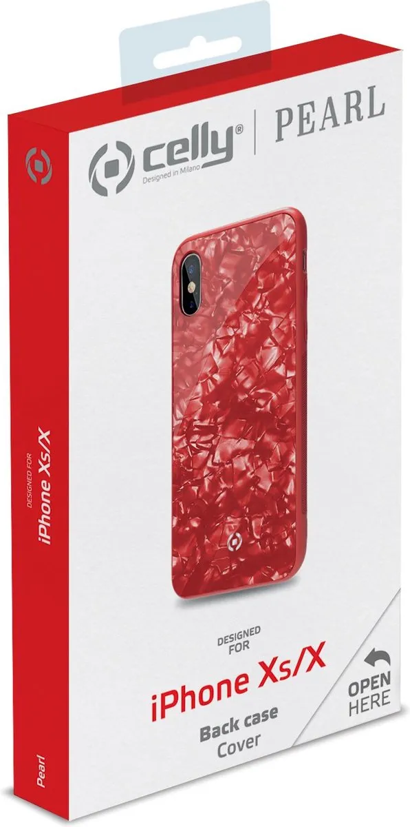 Celly Gelskin Siliconen Hoesje iPhone X/Xs - Rood PEARL900RD