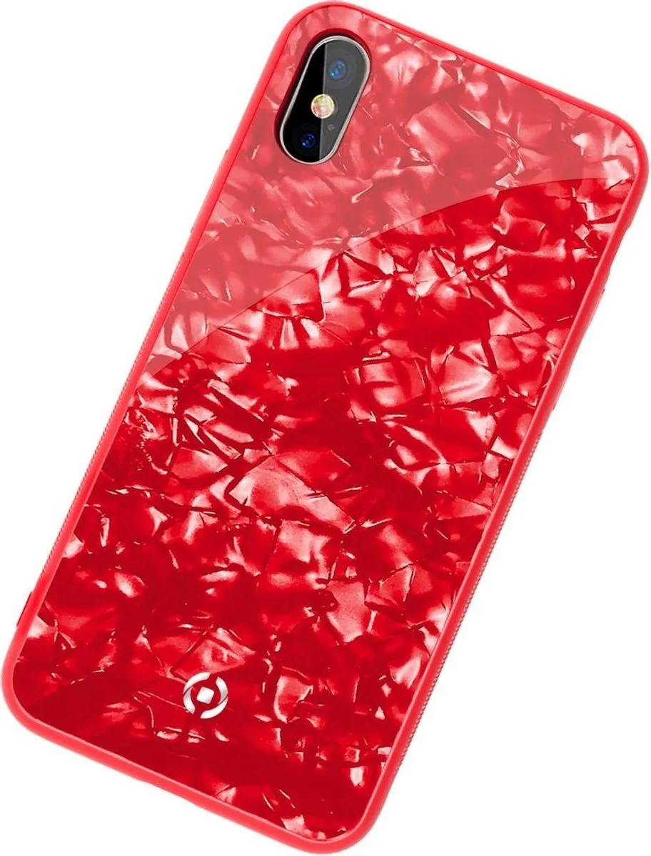 Celly Gelskin Siliconen Hoesje iPhone X/Xs - Rood PEARL900RD