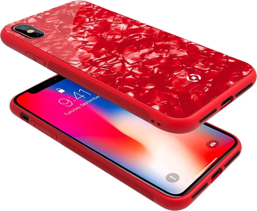 Celly Gelskin Siliconen Hoesje iPhone X/Xs - Rood PEARL900RD