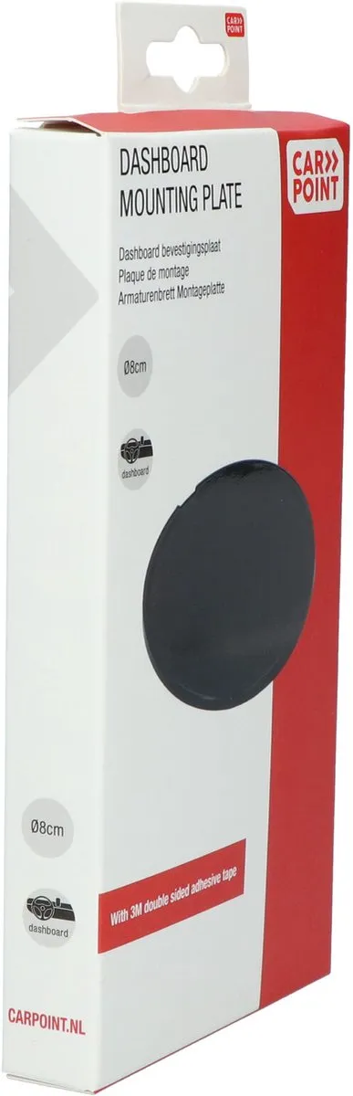Carpoint Dashboardplaat Telefoonhouder 0517066 - 80mm - Zwart