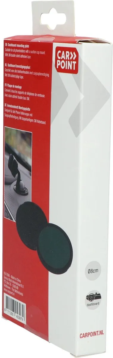 Carpoint Dashboardplaat Telefoonhouder 0517066 - 80mm - Zwart