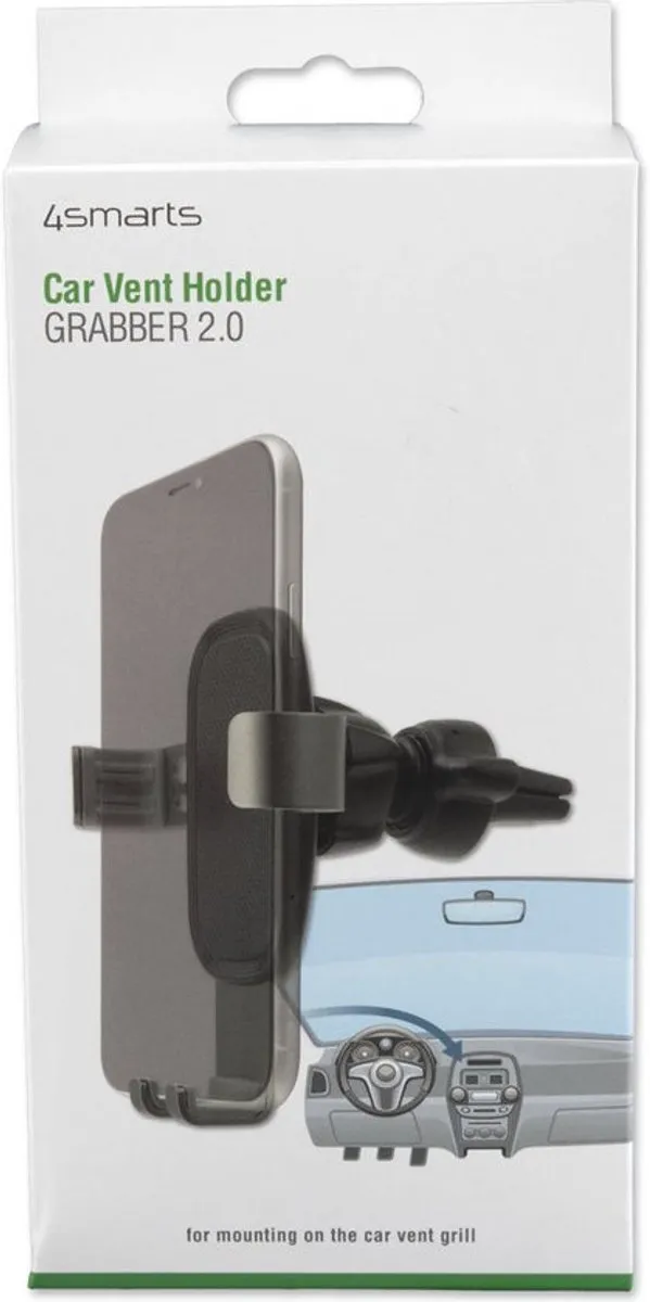 4smarts GRABBER 2.0 Ventilatierooster Auto Houder Zwart/Grijs