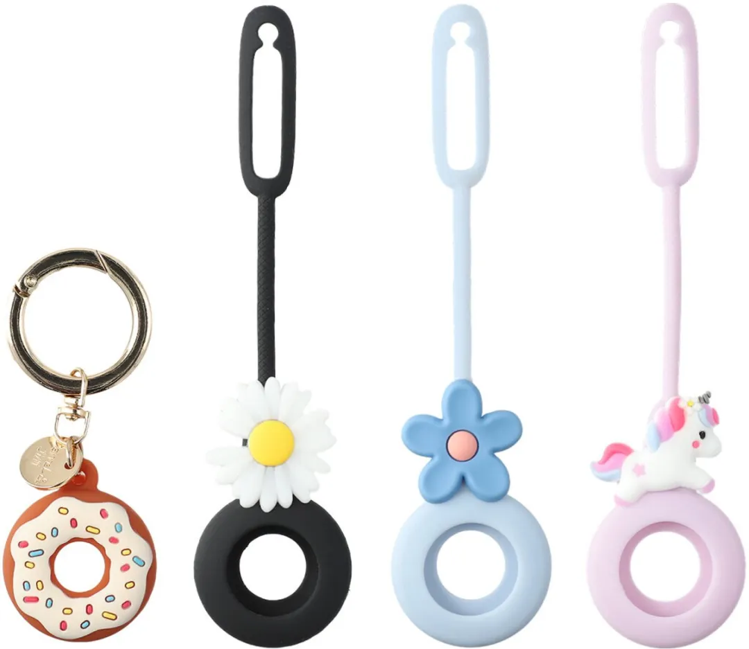 4Smarts Omega Case Siliconen AirTag Sleutelhanger