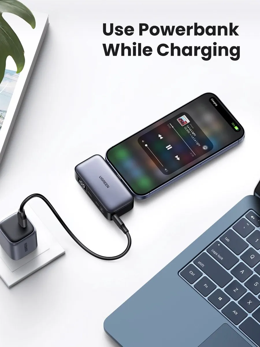UGREEN 5000mAh Powerbank 22.5W - Zwart/Grijs - afbeelding 6 van 6