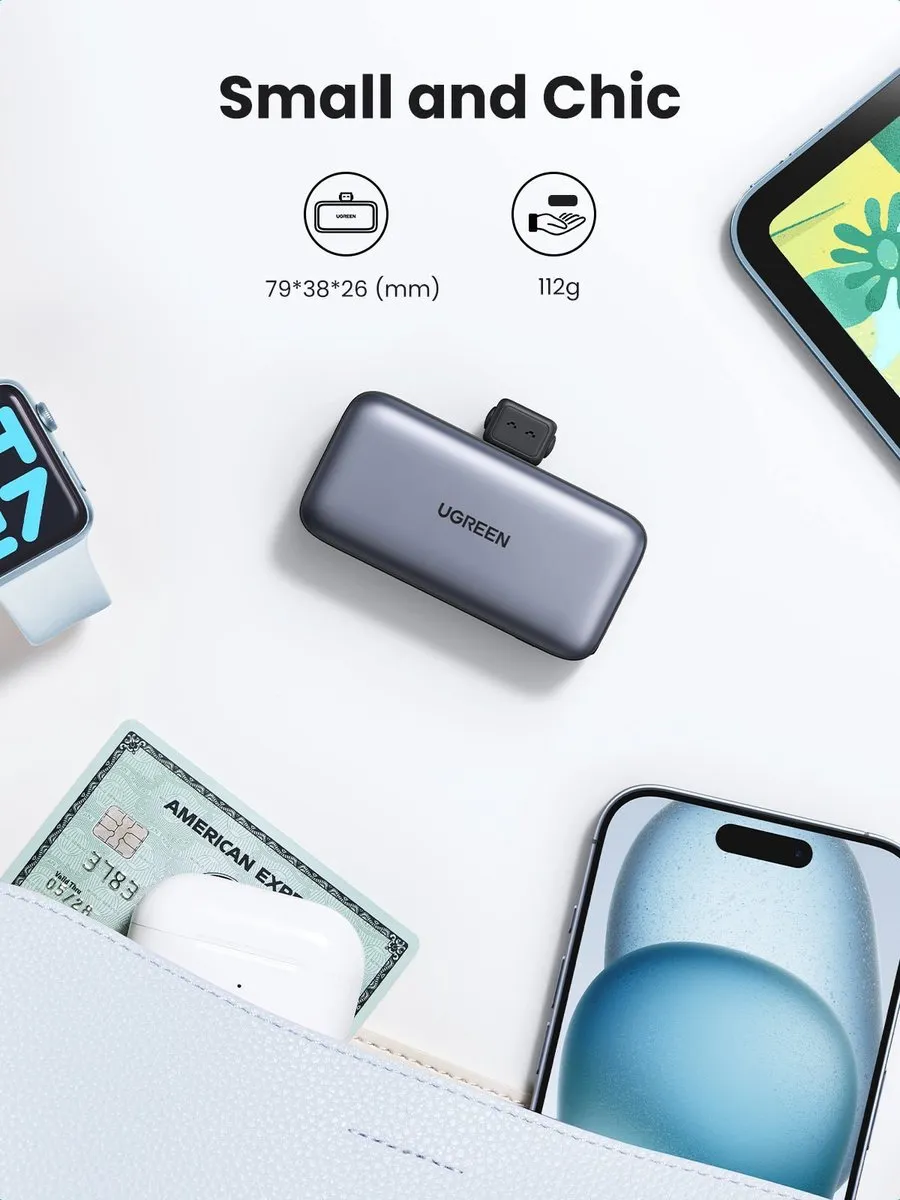 UGREEN 5000mAh Powerbank 22.5W - Zwart/Grijs