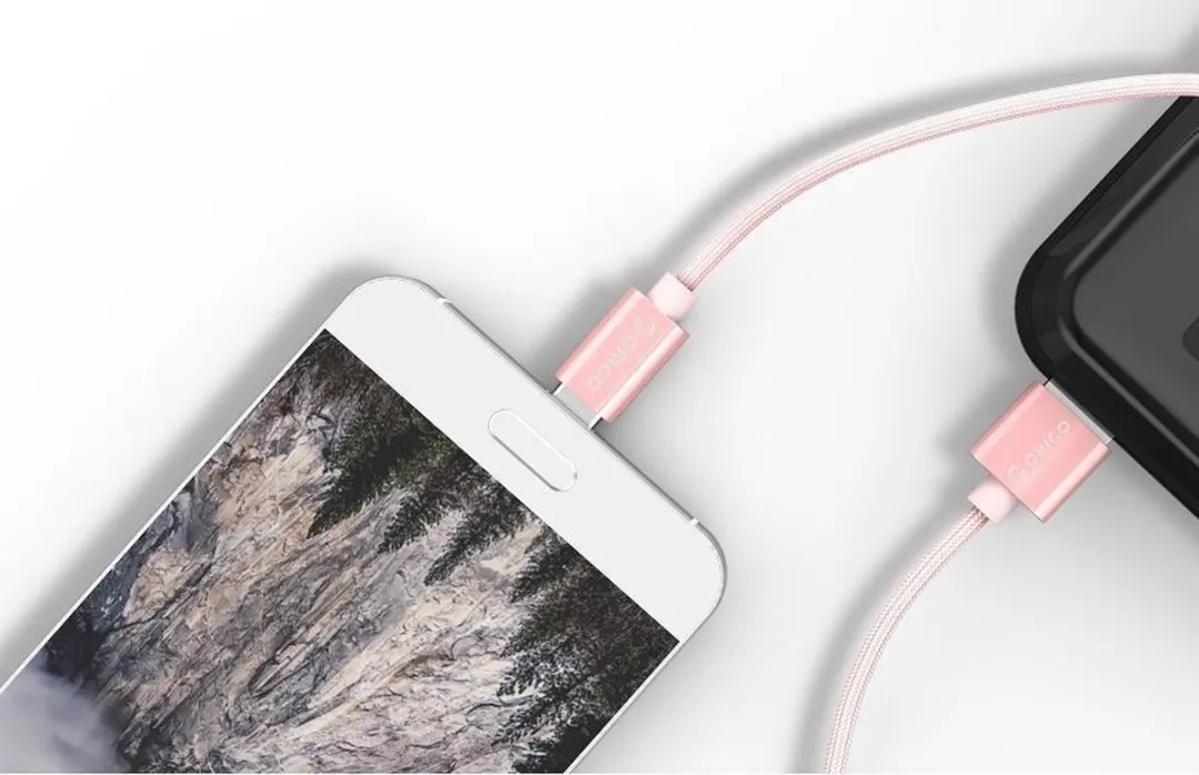 ORICO USB-C Kabel 2.4A 1m - Roze Metallic
