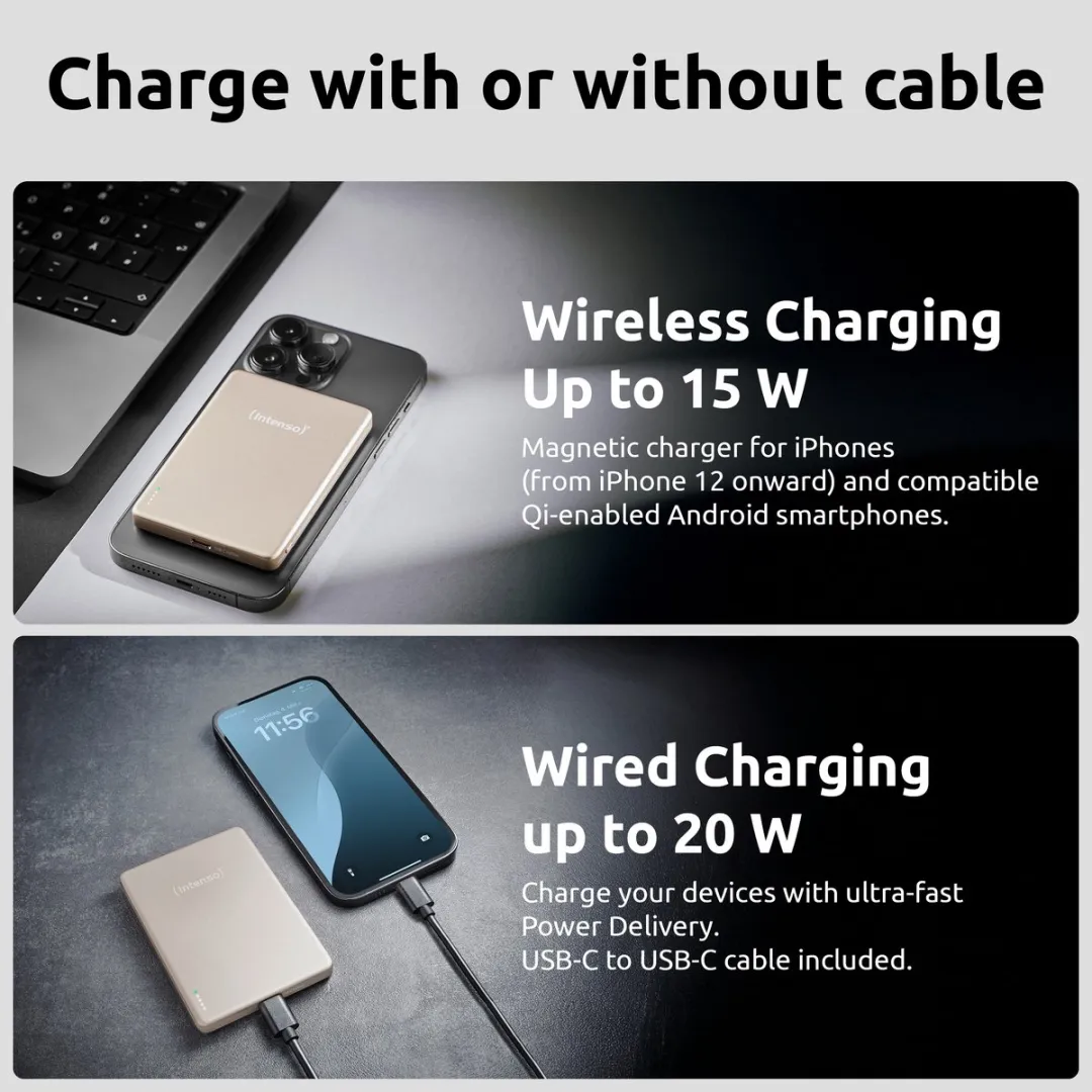 Intenso MW5000 Powerbank 5000mAh - MagSafe & 20W PD - Goud - afbeelding 6 van 6