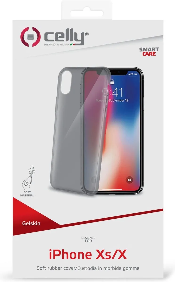 Celly Gelskin Back Cover iPhone X/XS GELSKIN900BK - Zwart