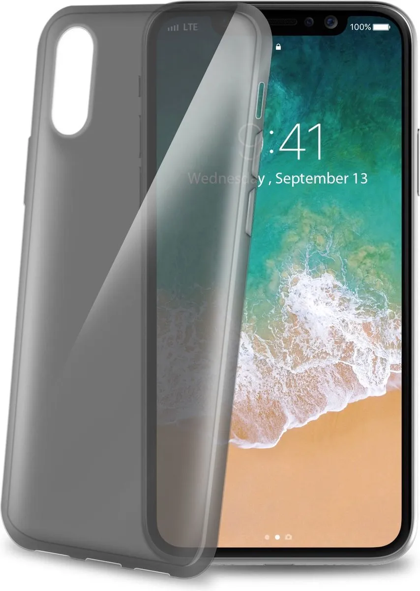 Celly Gelskin Back Cover iPhone X/XS GELSKIN900BK - Zwart