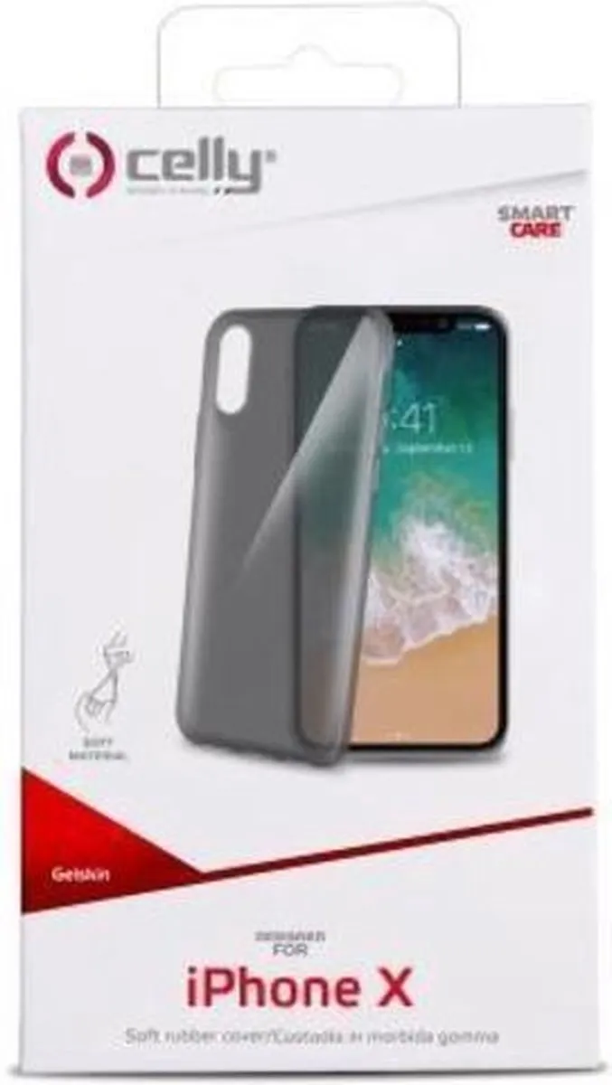 Celly Gelskin Back Cover iPhone X/XS GELSKIN900BK - Zwart