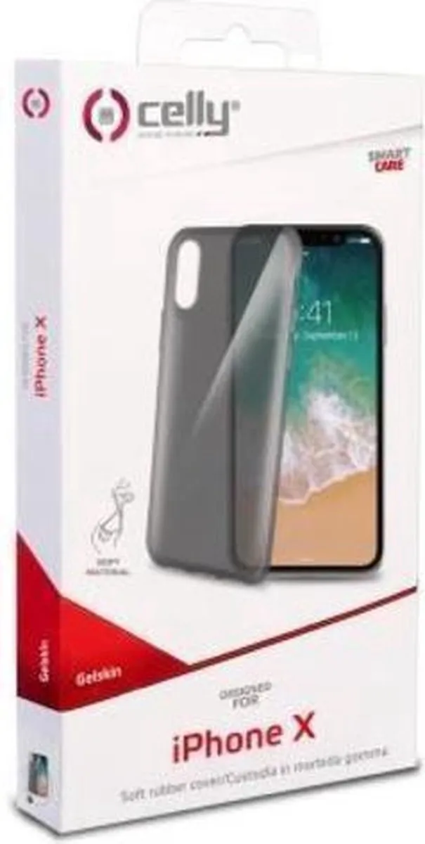 Celly Gelskin Back Cover iPhone X/XS GELSKIN900BK - Zwart