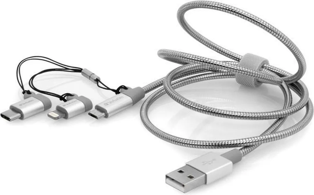 Verbatim 3-in-1 USB-C/Lightning/Micro B Kabel 100cm - Zilver