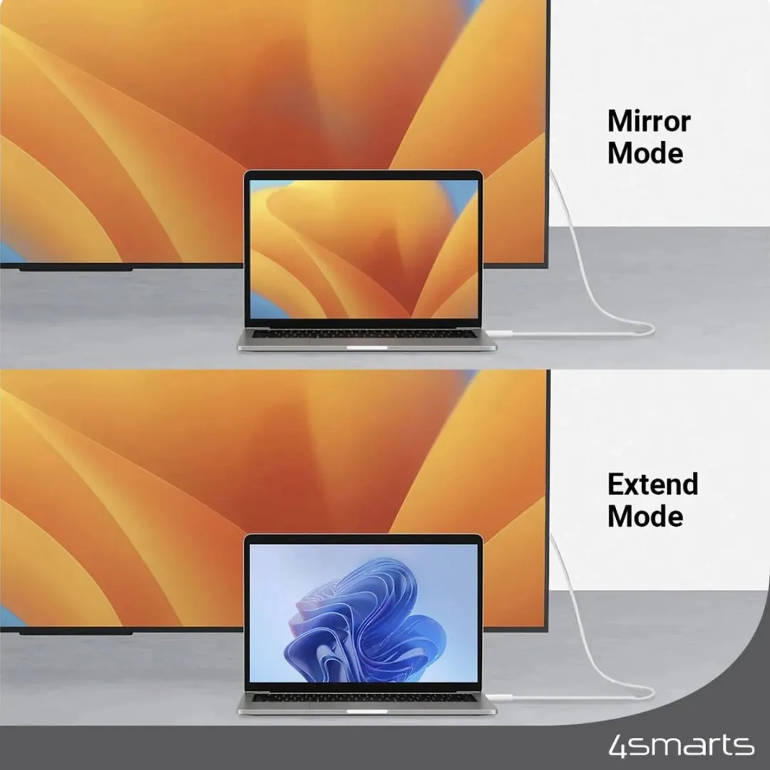 4Smarts USB-C naar DisplayPort Kabel 4K 60Hz 2m - Wit