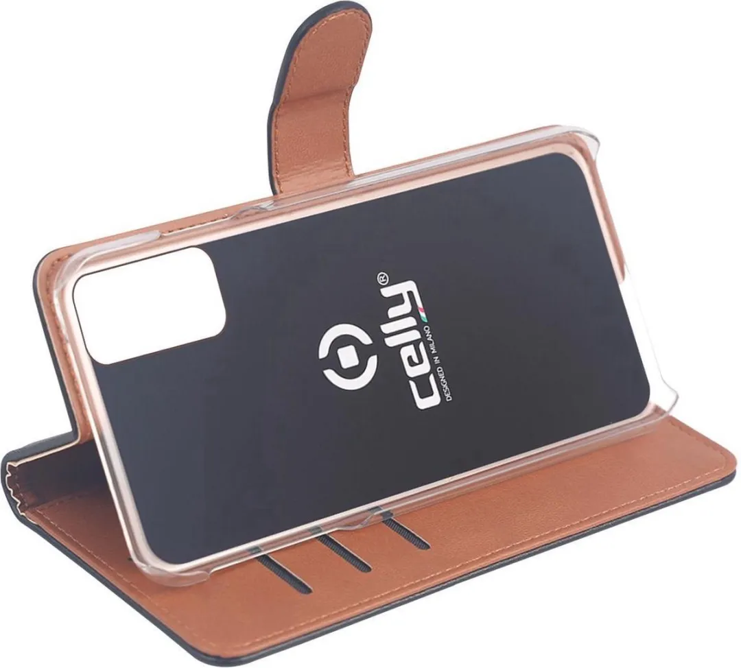 Celly Wally Bookcase Hoesje iPhone 13 Pro - Kunstleer - 3 Pasjes - Zwart