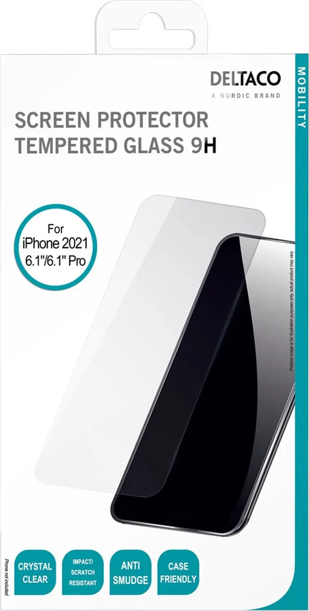 Deltaco iPhone 13/13 Pro Screenprotector 2.5D Glas - 9H - afbeelding 3 van 5