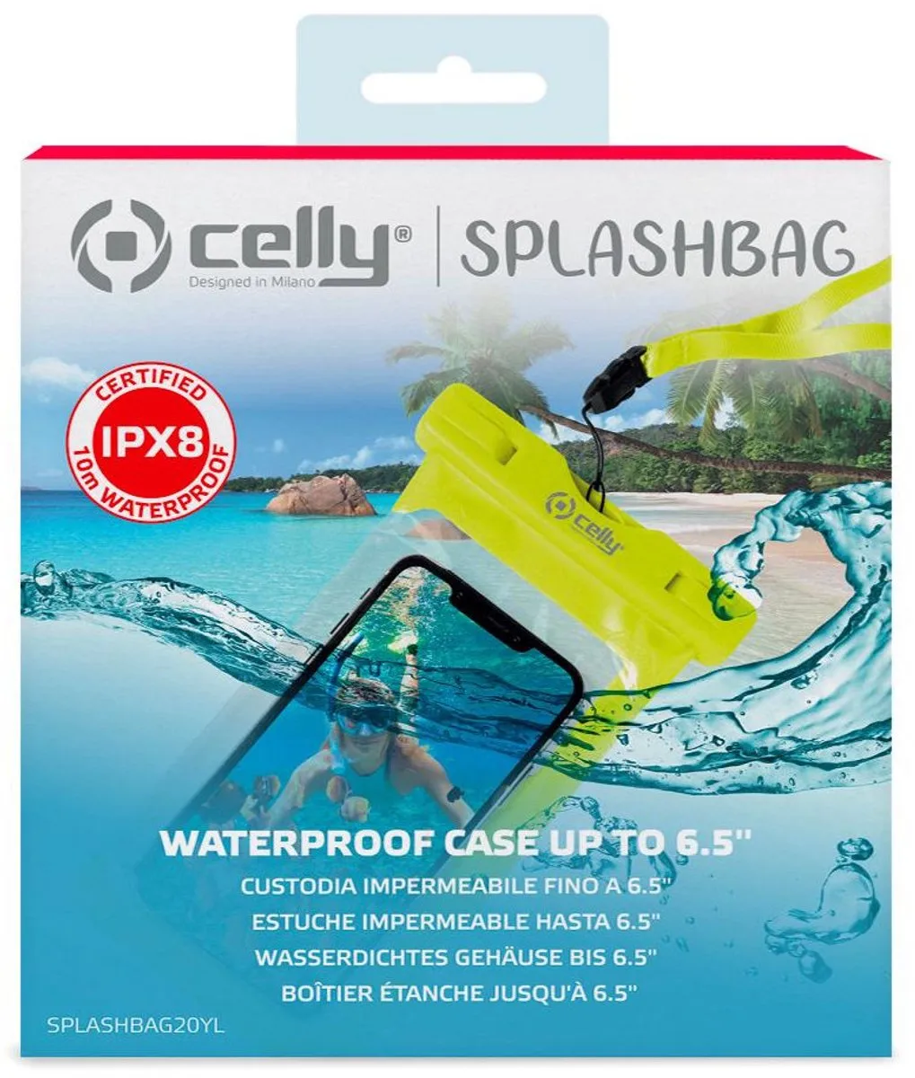 Celly Splashbag 22x11cm - Geel/Transparant