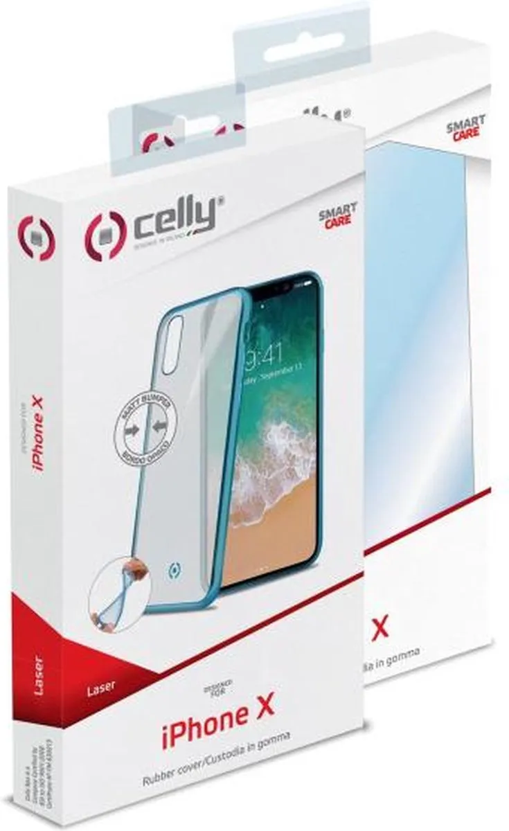 Celly Beschermhoes Laser Matt iPhone X/Xs - Blauw - LASERMATT900LB