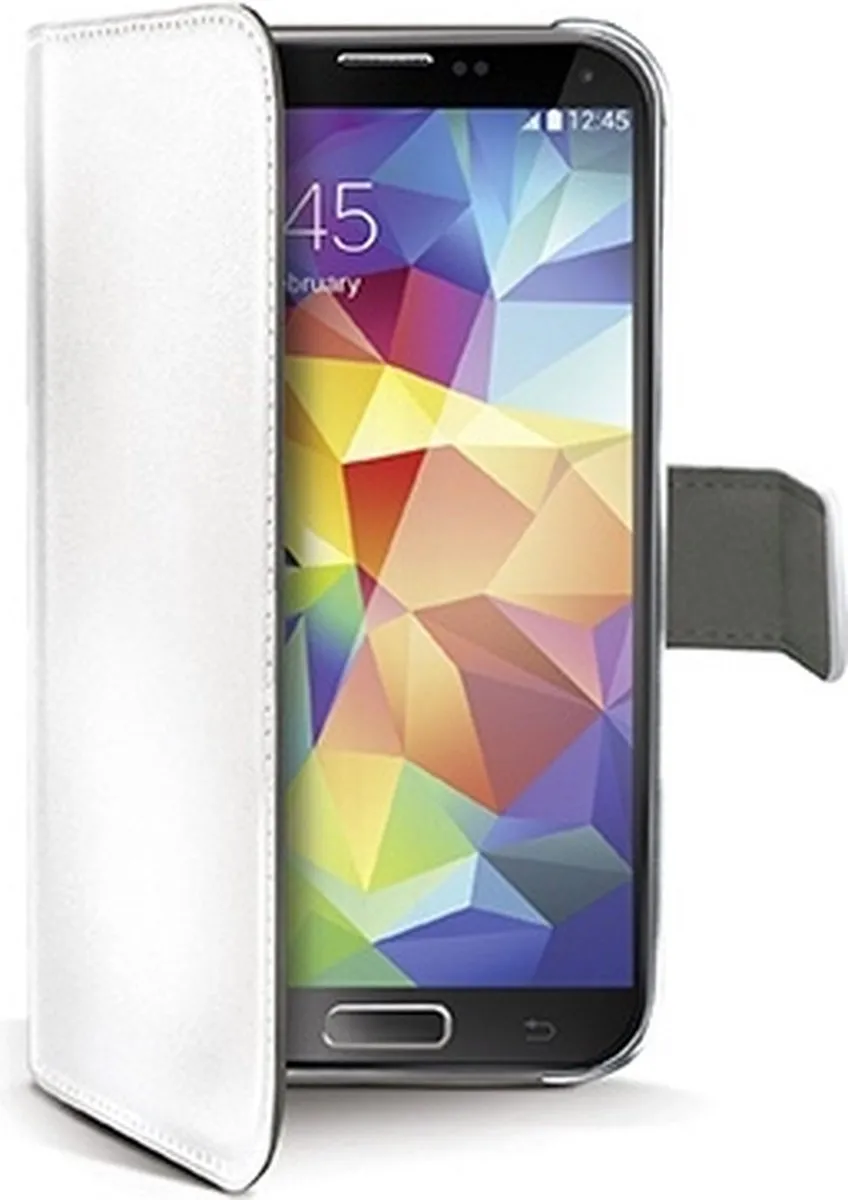 Celly Eco-Leather Bookcase Wallet Samsung Galaxy S5 WALLY390WH - Wit - afbeelding 3 van 3