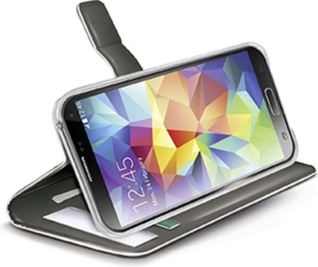 Celly Eco-Leather Bookcase Wallet Samsung Galaxy S5 WALLY390WH - Wit - afbeelding 2 van 3