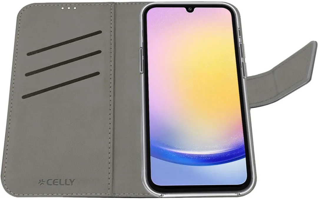 Celly Wally Bookcase Hoesje Samsung Galaxy A25 - Zwart - afbeelding 5 van 6