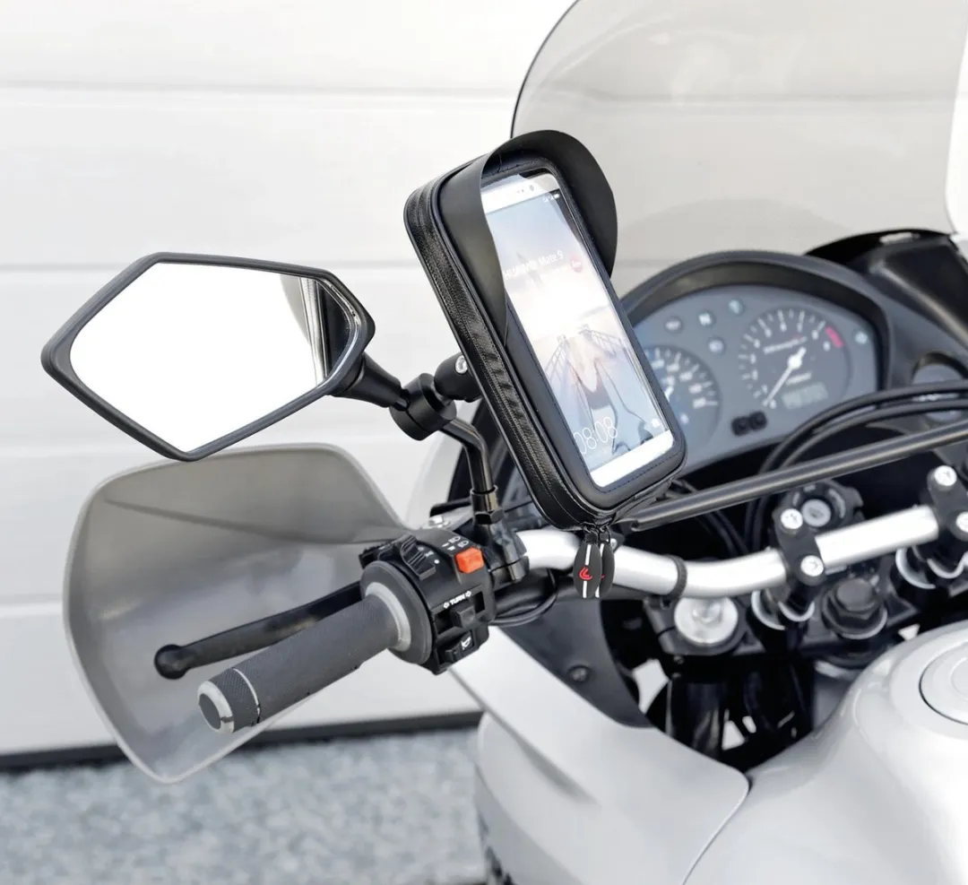 Lampa Opti-Mirror Scooterspiegelhouder - iPhone/Universeel - Zwart