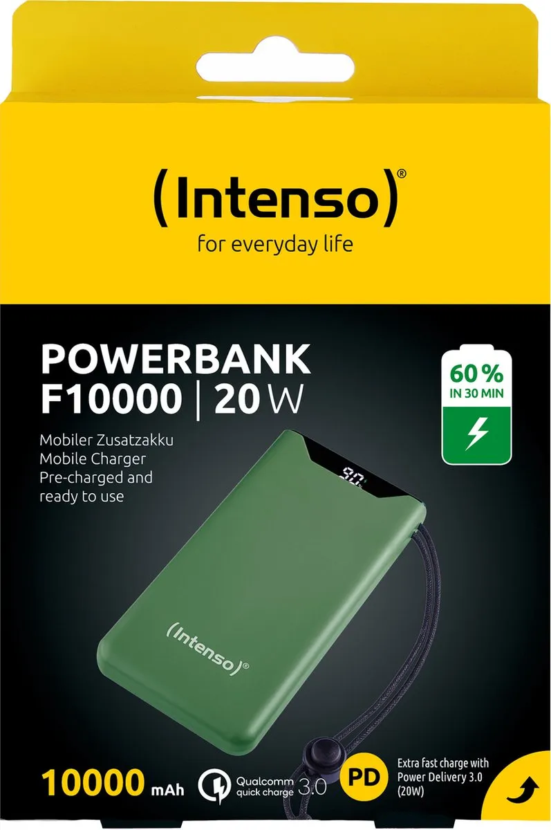 Intenso F10000 Powerbank 10.000mAh - 20W - Groen - afbeelding 6 van 6