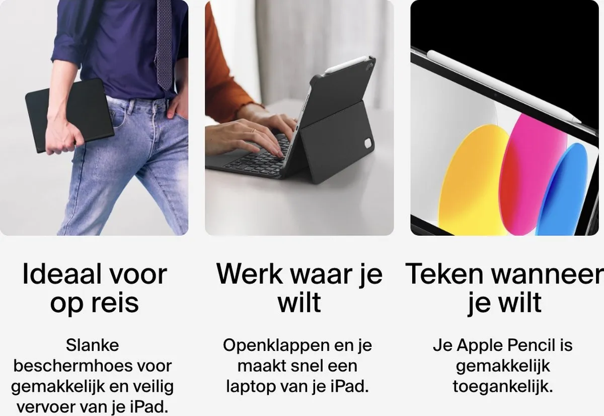 Belkin Everyday Cradle Keyboard Folio BBZ001du-v3 - iPad 10e Gen - Zwart