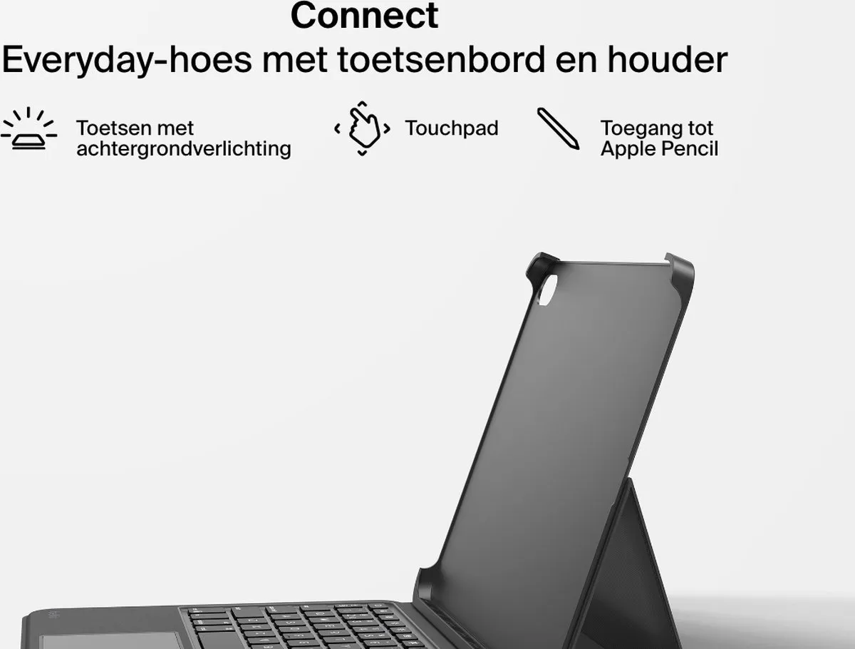 Belkin Everyday Cradle Keyboard Folio BBZ001du-v3 - iPad 10e Gen - Zwart - afbeelding 6 van 6