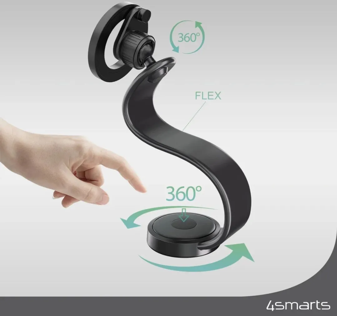 4smarts Magnet Flex - Magnetische Telefoonhouder Auto - Compatibel met MagSafe - Zwart