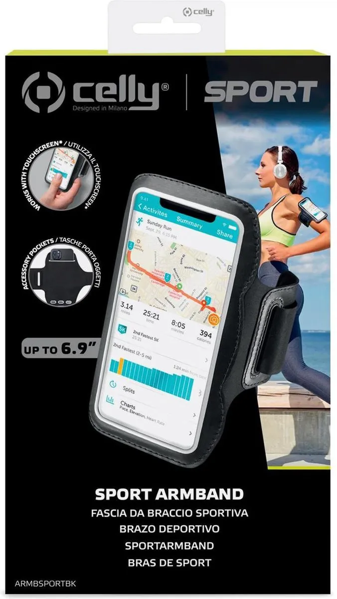 Celly Sport Armband 6.9 Inch - Zwart